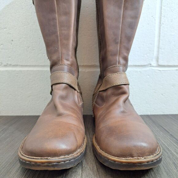 Born Kendell Moto Boots Women's Size 8 M Brown Leather Riding Biker Boots - Picture 5 of 8